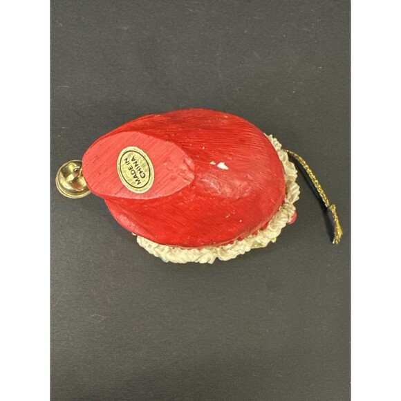 Vintage Christmas Ornament Kittens in Red Stocking with Toys & Bell - Picture 6 of 6